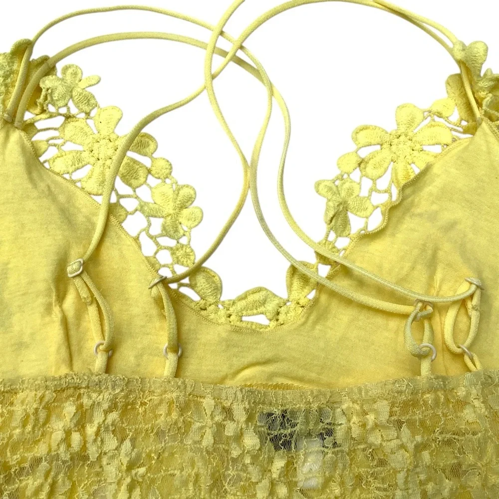 Floral Lace Bralette in Yellow - Women's Intimates